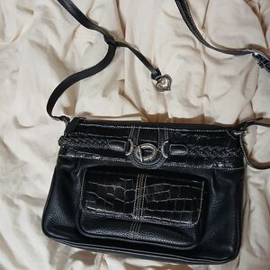 Brighton Beatrice Y2K Black Leather Organizer Crossbody Bag